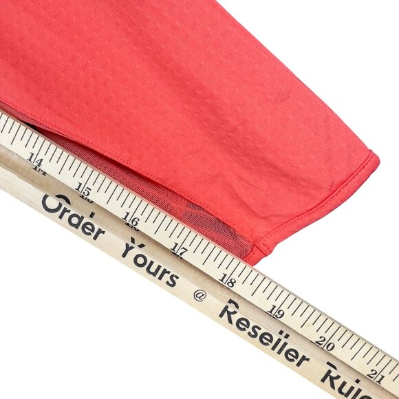 Bette & Court Swing Top Womens M Coral Long Sleeve 1/4 Zip Mesh Panels Textured - Picture 11 of 14